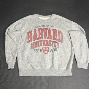 Harvard University Gray Crewneck Sweatshirt M 60% Cotton 40% Polyester